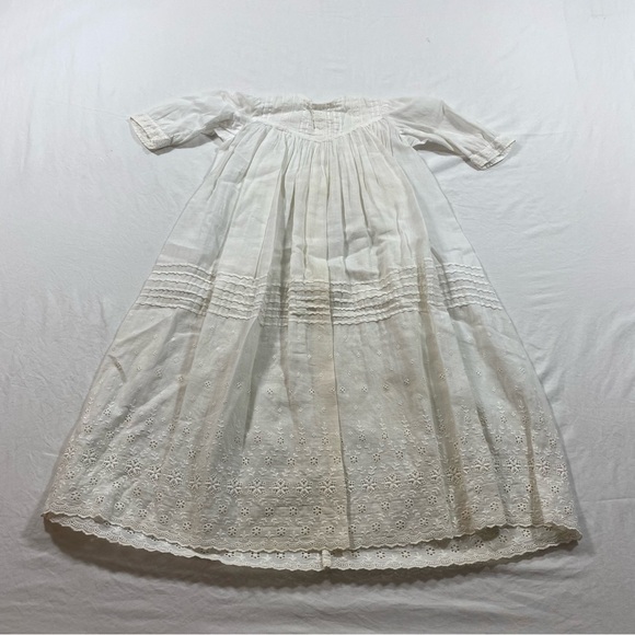 Vintage White Lace Dress baptismal Dress  3 months Long button down long sleeve - Picture 8 of 8